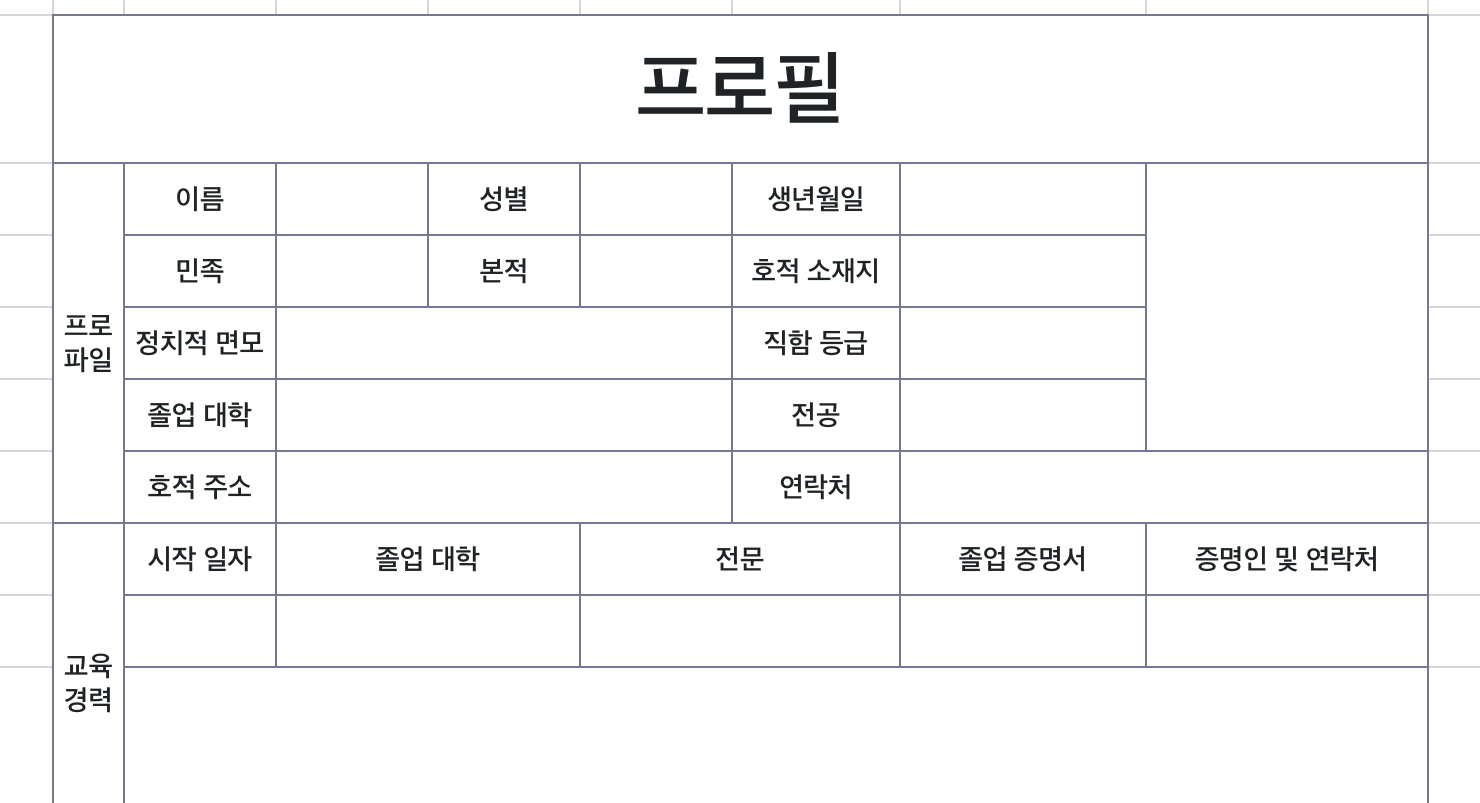 구직 이력서